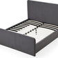 Elora California King-size Fully Upholstered Platform Bed in Charcoal Velvet