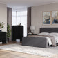 Elora One Drawer Nightstand in Jet Black Ash