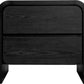 Elora Two Drawer Nightstand in Jet Black Ash