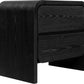 Elora Two Drawer Nightstand in Jet Black Ash