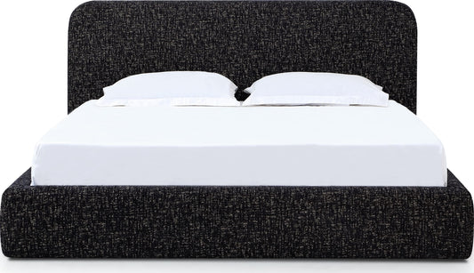 Elora California King-Size Upholstered Platform Bed in Moonlight Chenille