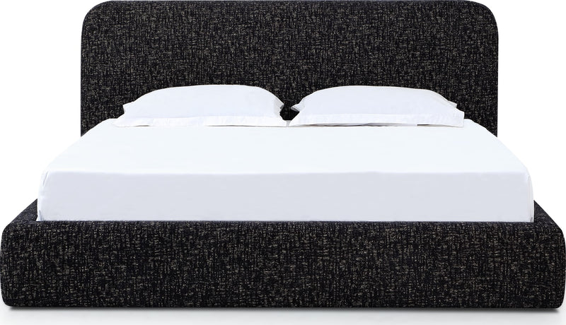 Elora California King-Size Upholstered Platform Bed in Moonlight Chenille