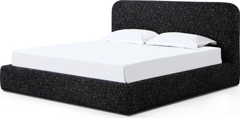 Elora Queen-Size Upholstered Platform Bed in Moonlight Chenille