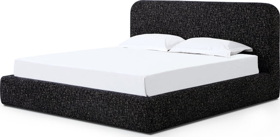 Elora California King-Size Upholstered Platform Bed in Moonlight Chenille