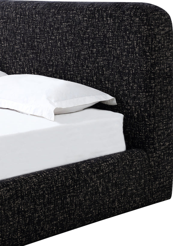 Elora Queen-Size Upholstered Platform Bed in Moonlight Chenille