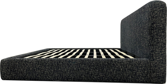 Elora King-Size Upholstered Platform Bed in Moonlight Chenille