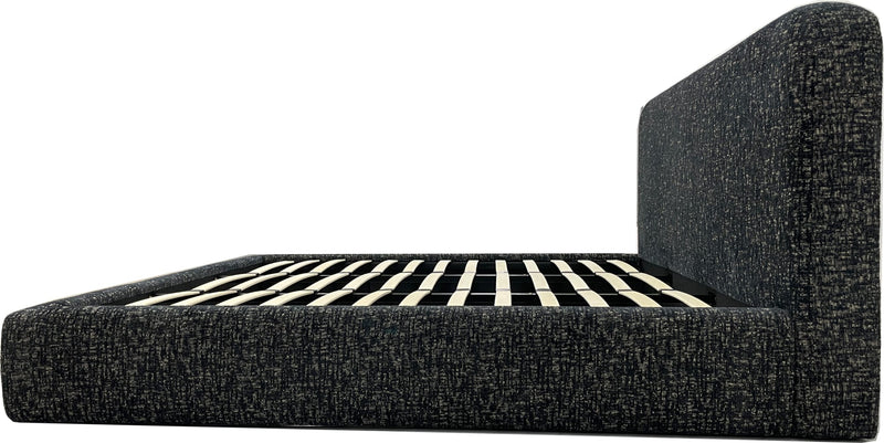 Elora California King-Size Upholstered Platform Bed in Moonlight Chenille