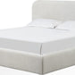 Elora California King-Size Upholstered Platform Bed in Whitewashed Chenille