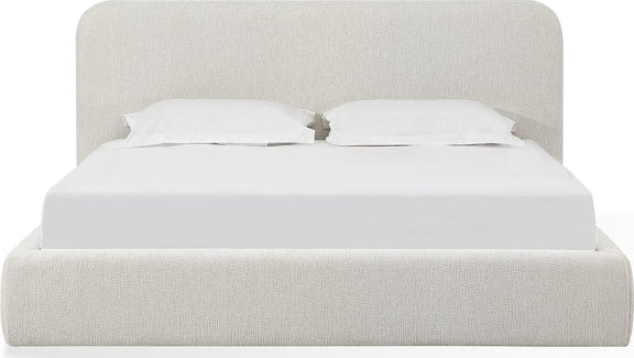 Elora Full-Size Upholstered Platform Bed in Whitewashed Chenille