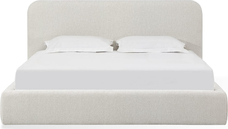 Elora Full-Size Upholstered Platform Bed in Whitewashed Chenille