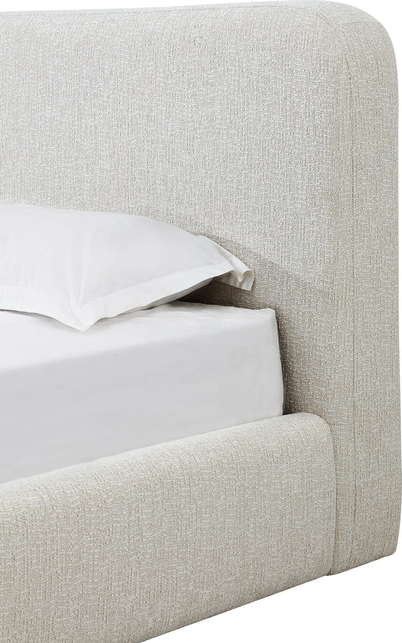 Elora Full-Size Upholstered Platform Bed in Whitewashed Chenille