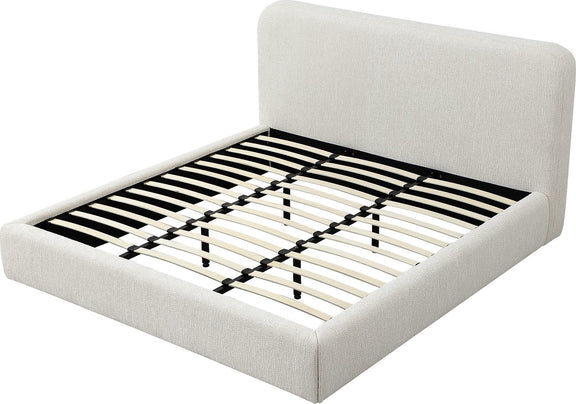 Elora Full-Size Upholstered Platform Bed in Whitewashed Chenille