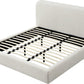 Elora Queen-Size Upholstered Platform Bed in Whitewashed Chenille