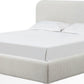Elora King-Size Upholstered Platform Bed in Whitewashed Chenille