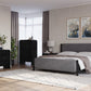 Elora Queen-size Wood and Velvet Upholstered Bed in Jet and Charcoal