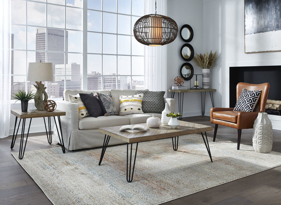 Everson Solid Fir Console Table in Sand Dollar