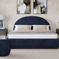 Flex King-size Upholstered Bed in Blue Jeans Chenille
