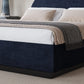 Flex California King-size Upholstered Bed in Blue Jeans Chenille