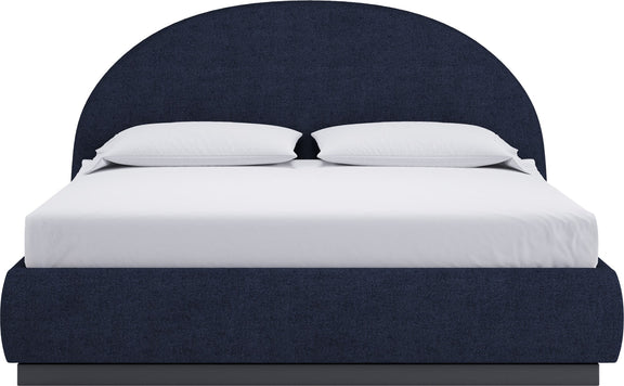 Flex King-size Upholstered Bed in Blue Jeans Chenille