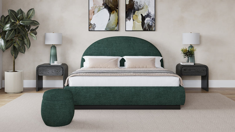 Flex Full-size Upholstered Bed in Emerald Chenille