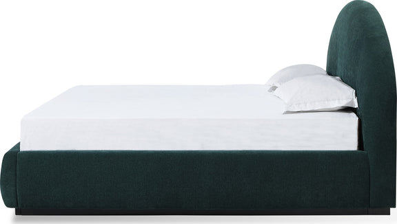 Flex Full-size Upholstered Bed in Emerald Chenille