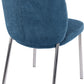 Fomo Chenille-upholstered Stainless Steel Base Dining Chair in Azure