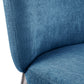 Fomo Chenille-upholstered Stainless Steel Base Dining Chair in Azure