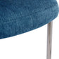 Fomo Chenille-upholstered Stainless Steel Base Dining Chair in Azure