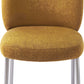 Fomo Chenille-upholstered Stainless Steel Base Dining Chair in Pineapple