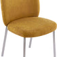 Fomo Chenille-upholstered Stainless Steel Base Dining Chair in Pineapple