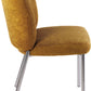 Fomo Chenille-upholstered Stainless Steel Base Dining Chair in Pineapple