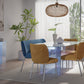 Fomo Chenille-upholstered Stainless Steel Base Dining Chair in Pineapple