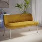 Fomo Chenille-upholstered Stainless Steel Base Settee in Pineapple