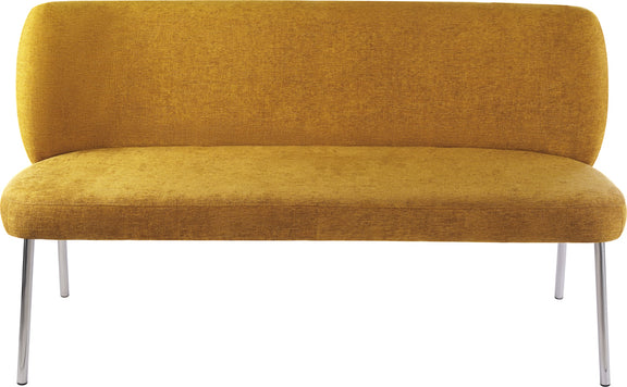 Fomo Chenille-upholstered Stainless Steel Base Settee in Pineapple