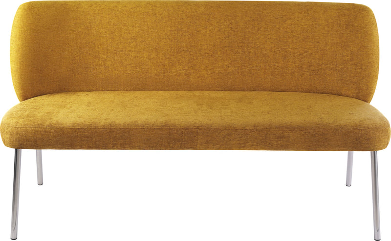 Fomo Chenille-upholstered Stainless Steel Base Settee in Pineapple