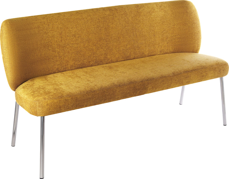 Fomo Chenille-upholstered Stainless Steel Base Settee in Pineapple