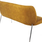 Fomo Chenille-upholstered Stainless Steel Base Settee in Pineapple