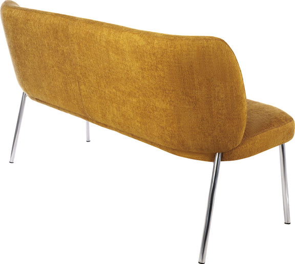 Fomo Chenille-upholstered Stainless Steel Base Settee in Pineapple