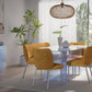 Fomo Chenille-upholstered Stainless Steel Base Settee in Pineapple