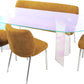 Fomo Chenille-upholstered Stainless Steel Base Settee in Pineapple
