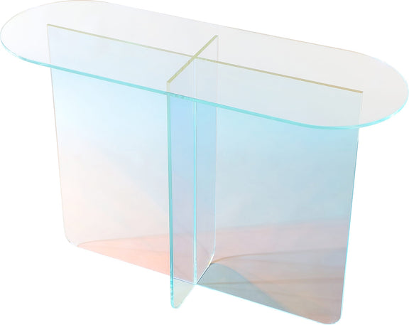 Fomo Console Table in Iridescent Glass