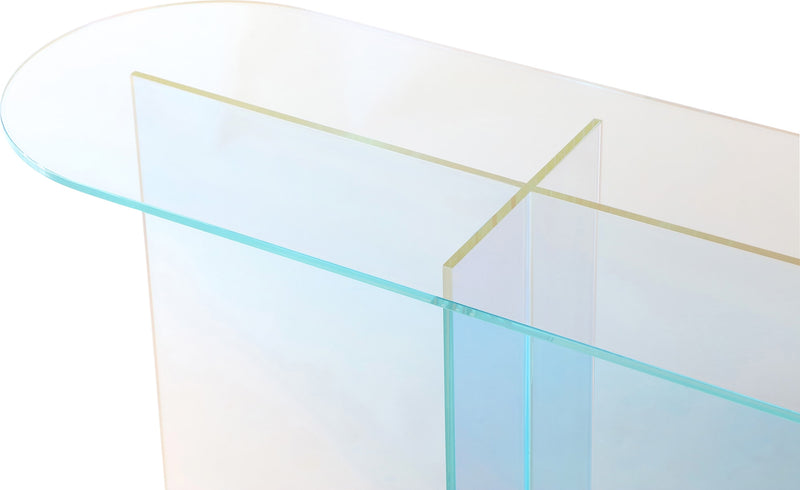 Fomo Console Table in Iridescent Glass