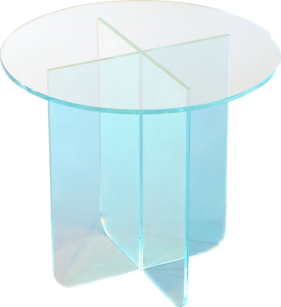 Fomo Large End Table in Iridescent Glass