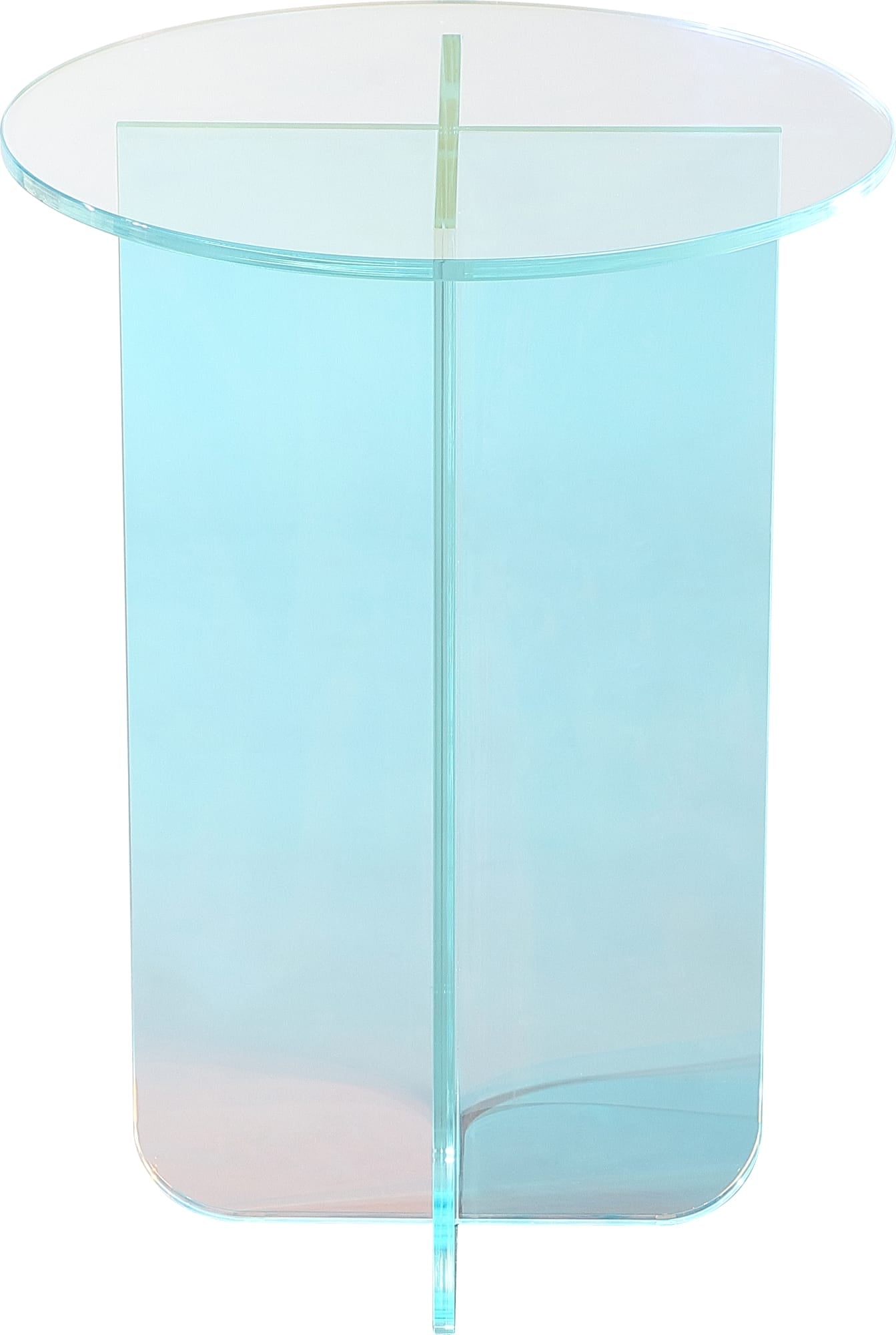 Fomo Small End Table in Iridescent Glass