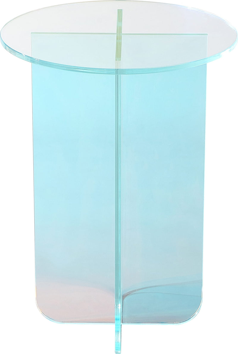 Fomo Small End Table in Iridescent Glass