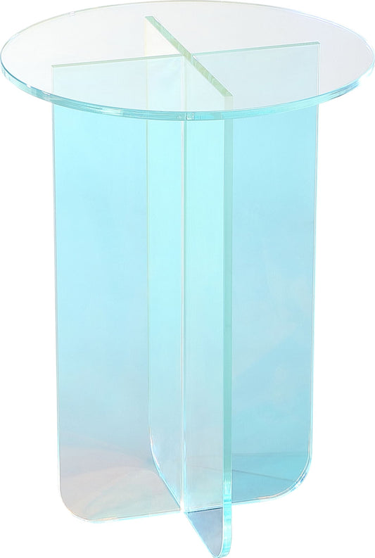 Fomo Small End Table in Iridescent Glass