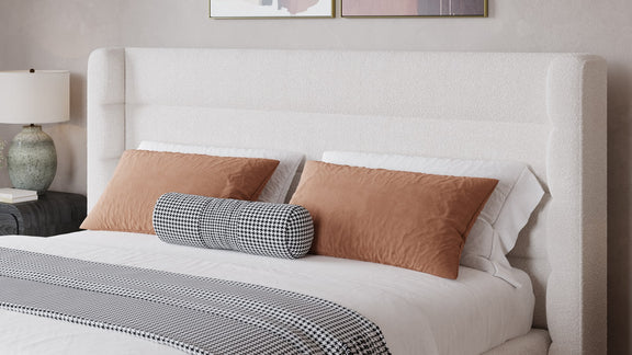 Frank Upholstered Wingback Platform Bed in Cottage Cheese Boucle (2026)