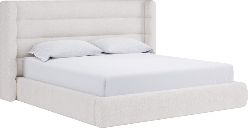 Frank Upholstered Wingback Platform Bed in Cottage Cheese Boucle (2026)