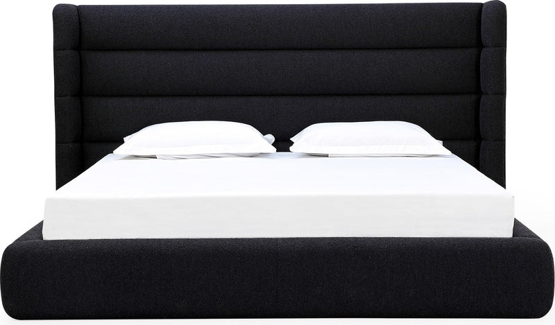 Frank Queen-size Upholstered Wingback Platform Bed in Ember Boucle (2026)