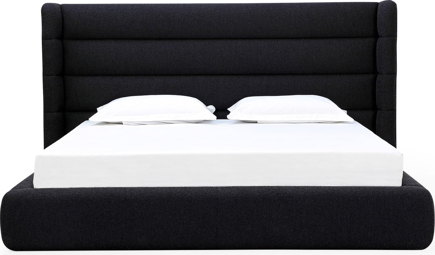 Frank California King-size Upholstered Wingback Platform Bed in Ember Boucle (2026)